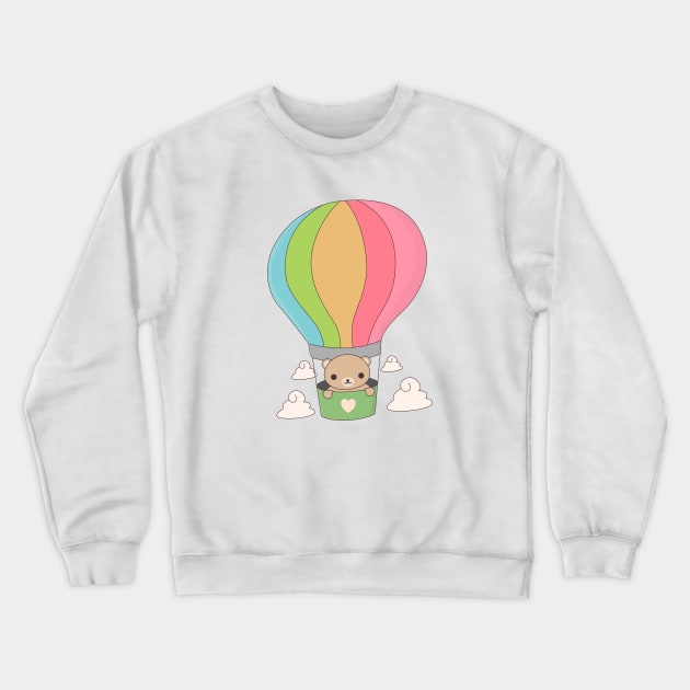 Hot Air Ballon Brown Bear T-Shirt Crewneck Sweatshirt by happinessinatee